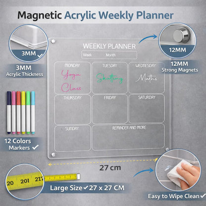 acrylic magnetic acrylic magnetic planner feature and material detail