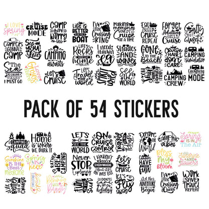 Wanderlust Waterproof Sticker (pack of 54).