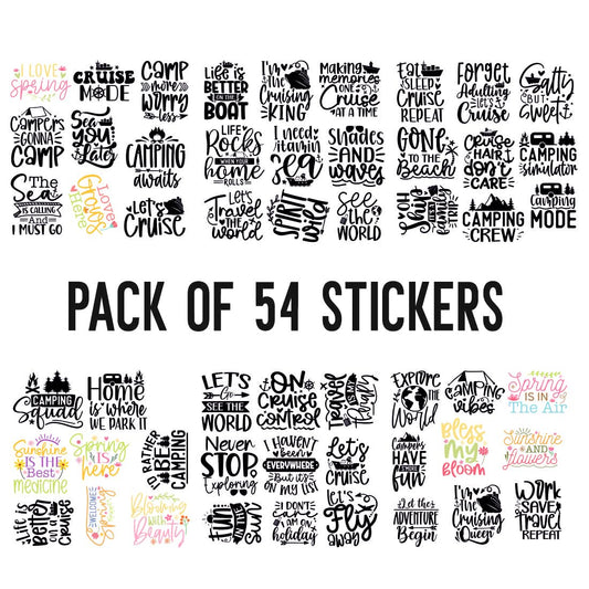 Wanderlust Waterproof Sticker (pack of 54).