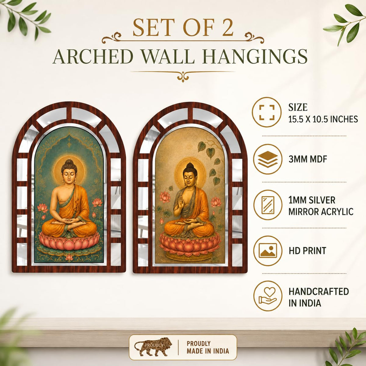 Zesta Buddha jharokha mirror wall decor - image 4