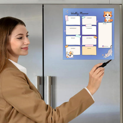 Magnetic Planner for Fridge - Cat.