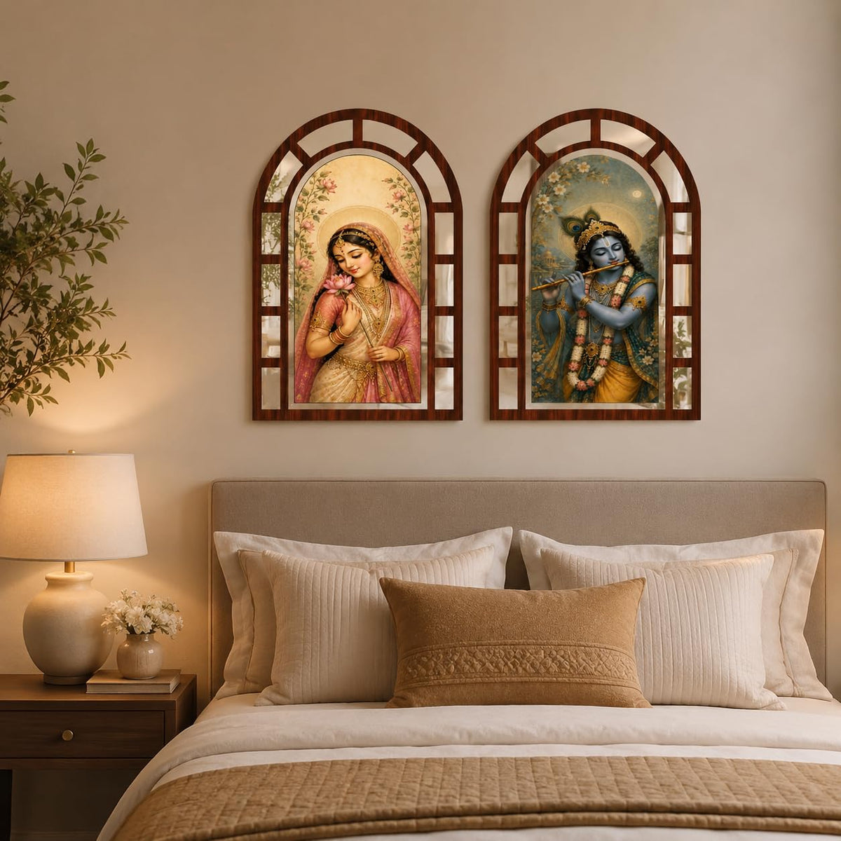 Zesta Radha Krishna jharokha mirror wall decor - image 2