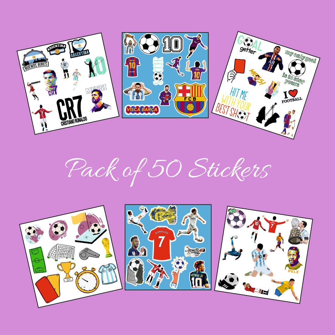 Football Vinyl Waterproof Sticker (pack of 50).