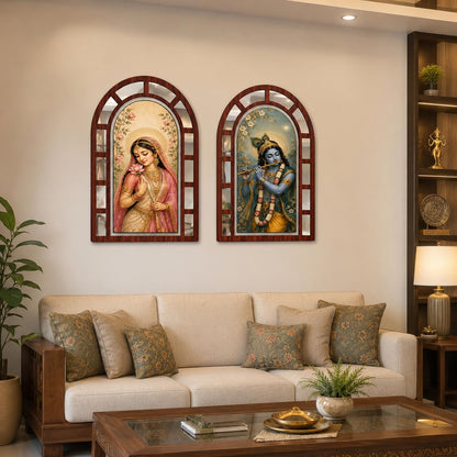 Zesta Radha Krishna jharokha mirror wall decor - image 3