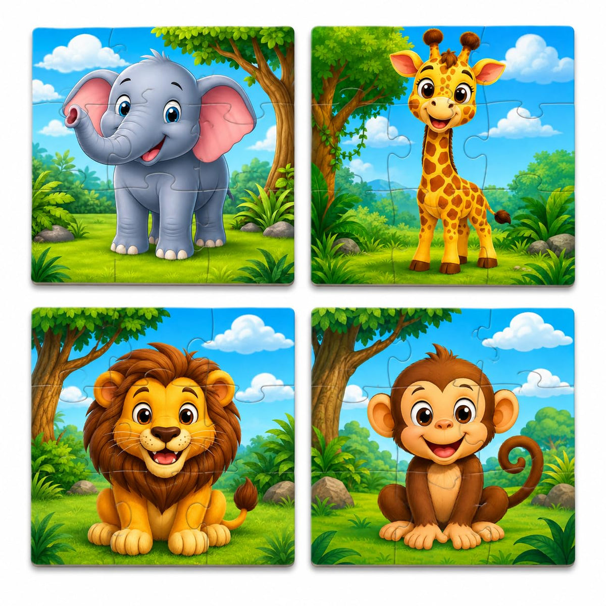 Zesta Jungle Animals 9-piece wooden jigsaw puzzle - image 1