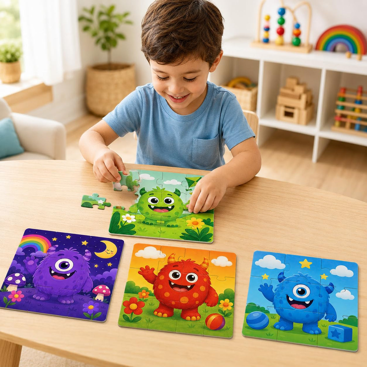 Zesta Cute Monster 9-piece wooden jigsaw puzzle - image 3