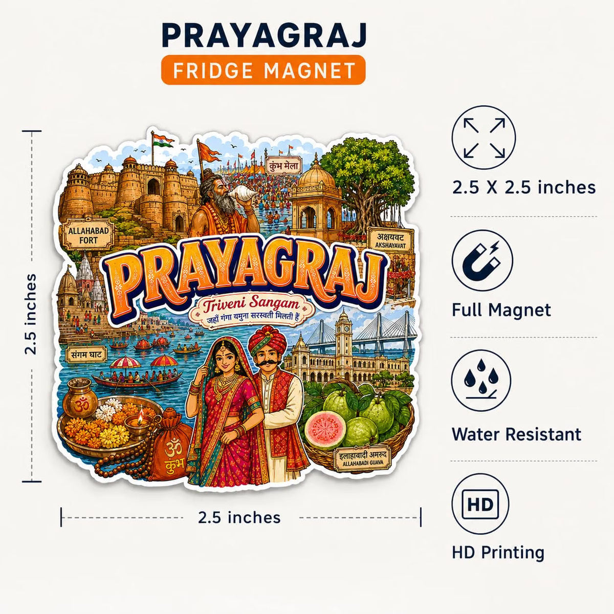 Zesta Prayagraj wooden fridge magnet - image 2