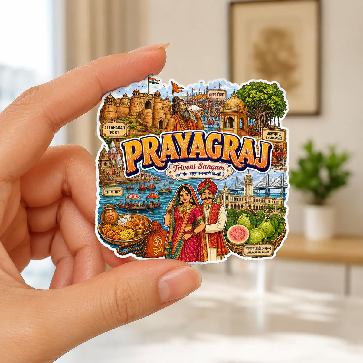 Zesta Prayagraj wooden fridge magnet - image 3