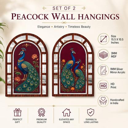Zesta Peacock jharokha mirror wall decor - image 4