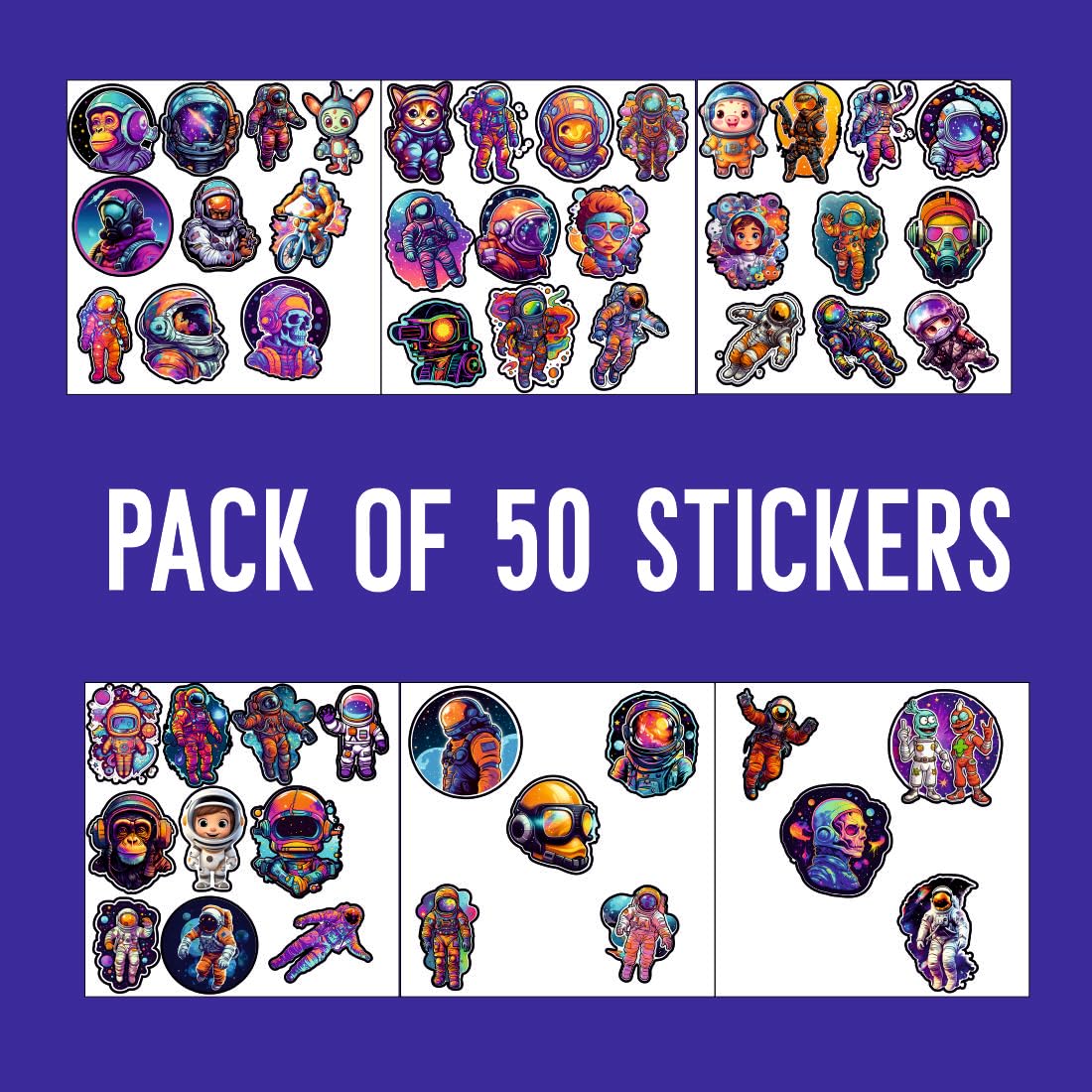 Astronaut Vinyl Waterproof Sticker (pack of 50).