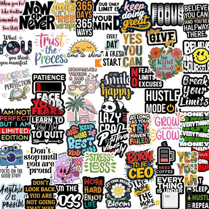 hustle waterproof vinyl stickers for laptop journal and water bottle