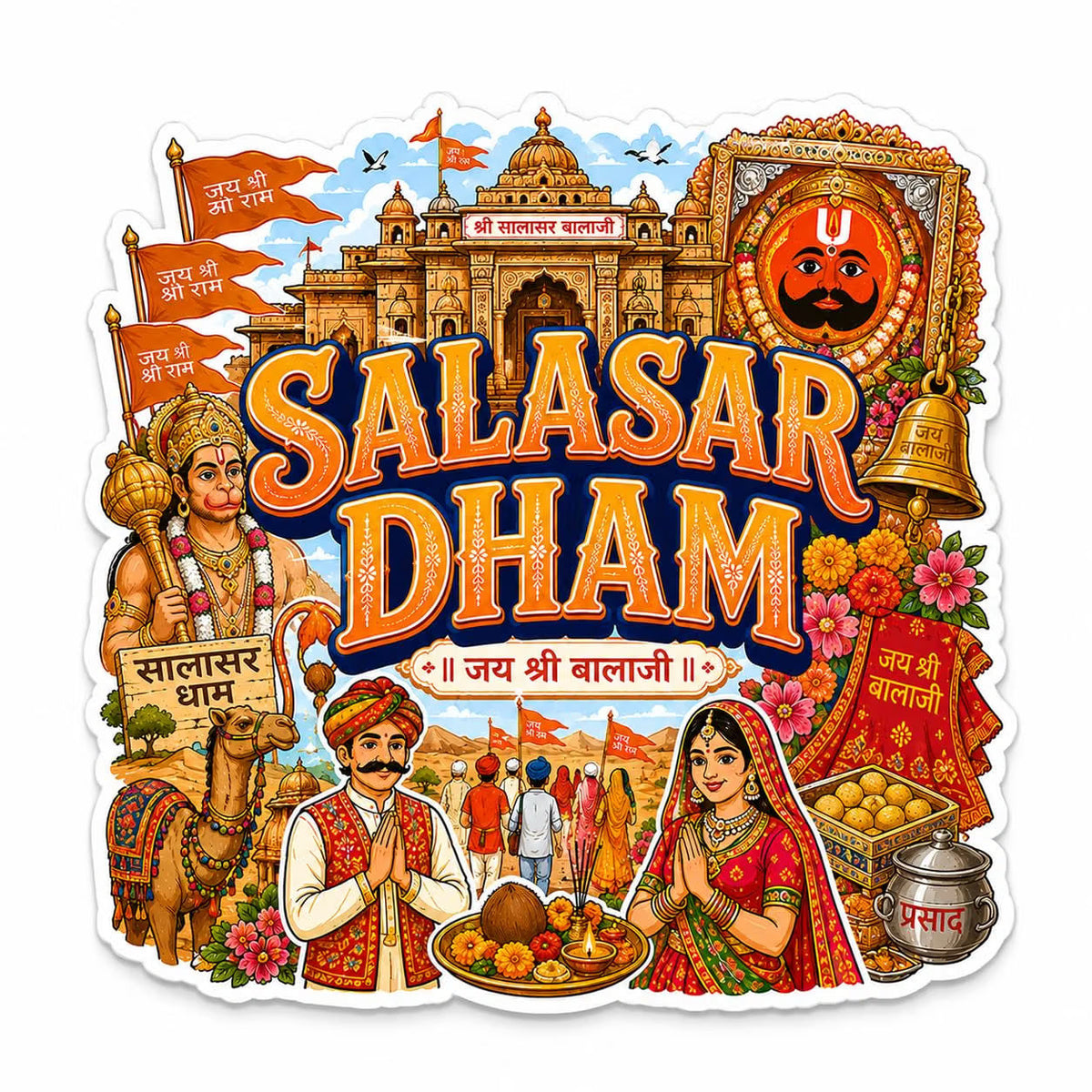 Zesta Salasar Dham wooden fridge magnet - image 4