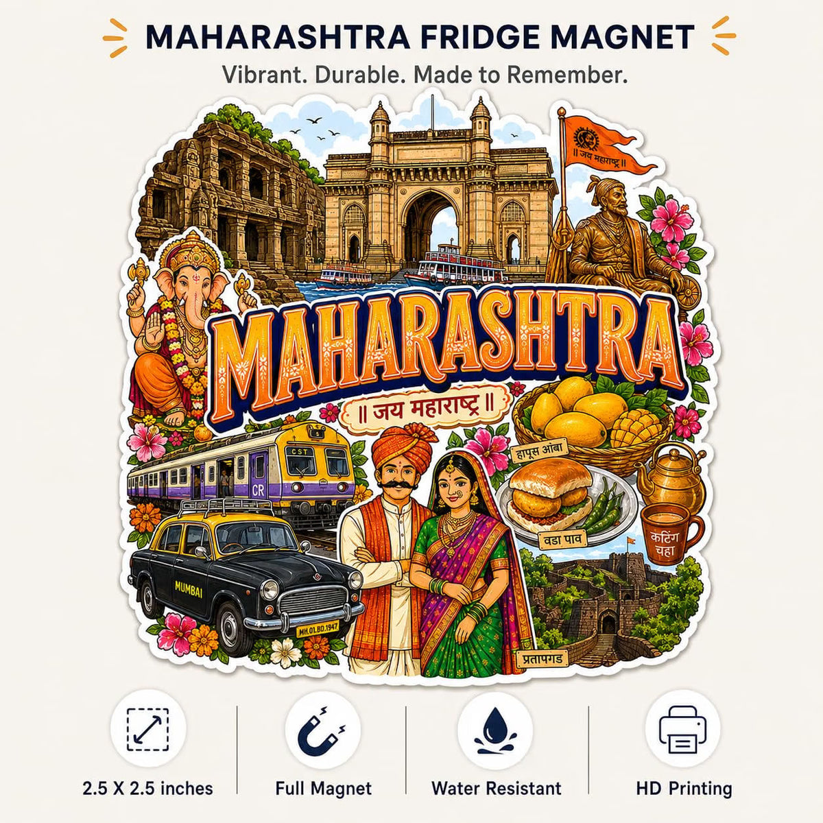 Zesta Maharashtra wooden fridge magnet - image 4