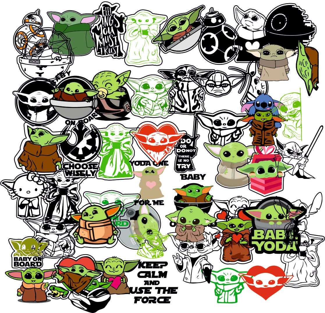 Baby Yoda Waterproof Sticker (pack of 50).