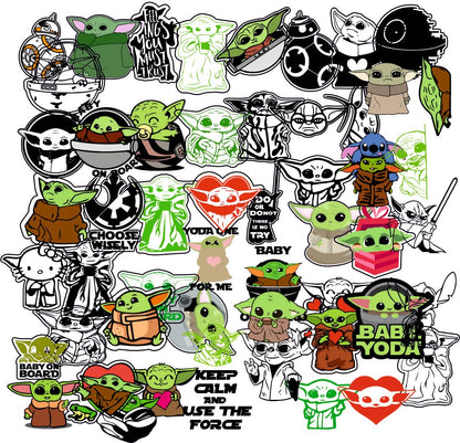 Baby Yoda Waterproof Sticker (pack of 50).