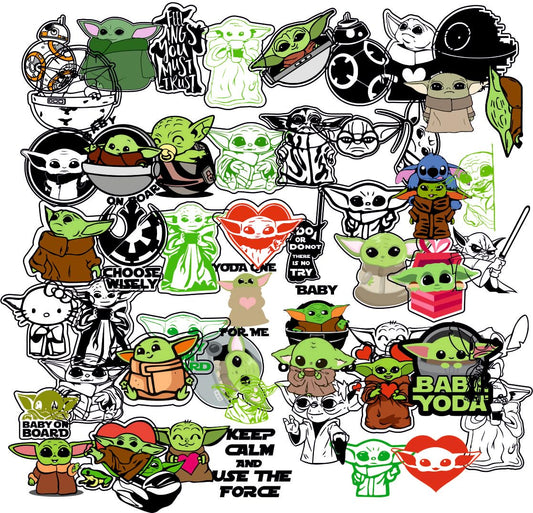 Baby Yoda Waterproof Sticker (pack of 50).