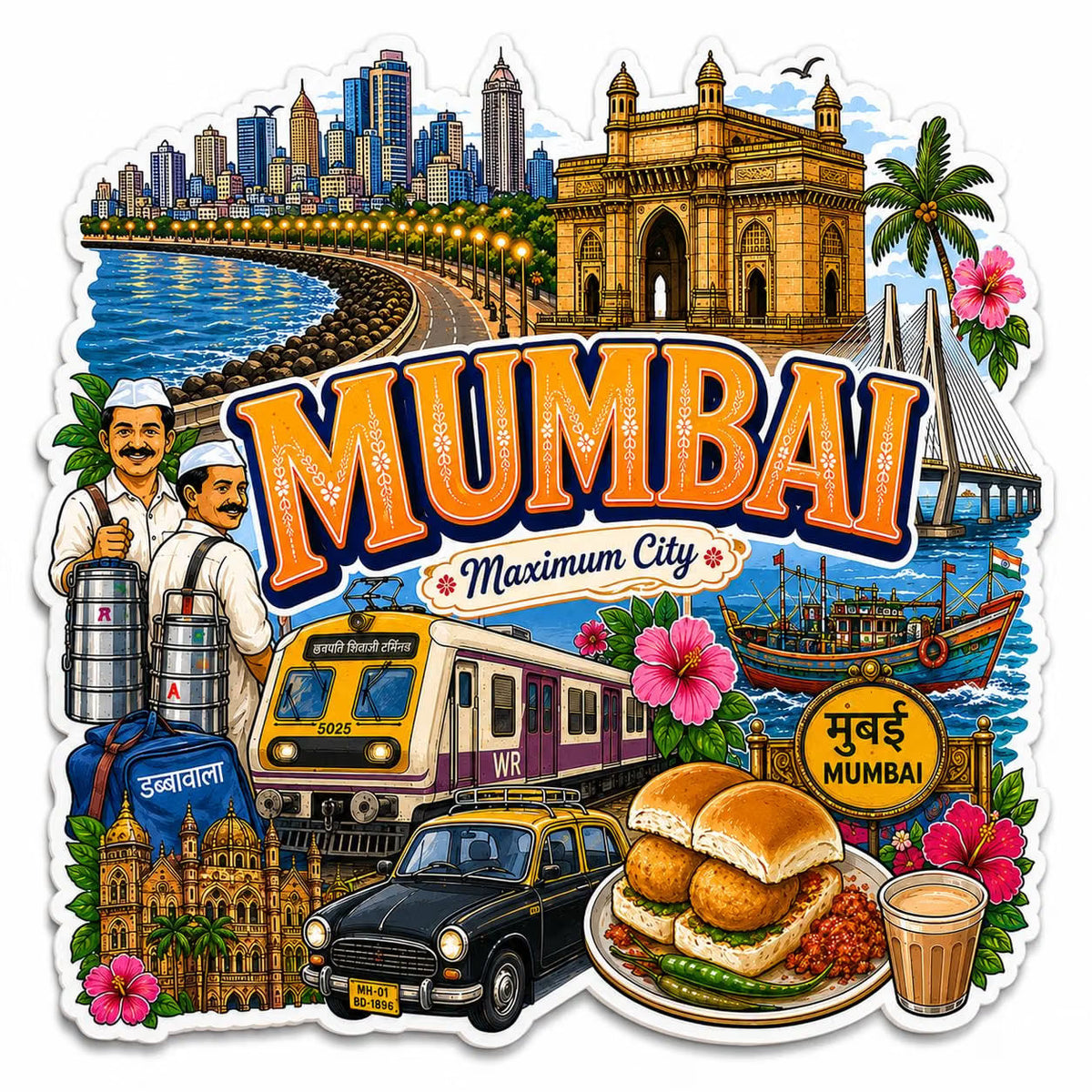Zesta Mumbai wooden fridge magnet - image 4
