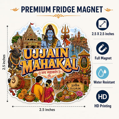 Zesta Ujjain Mahakal wooden fridge magnet - image 3