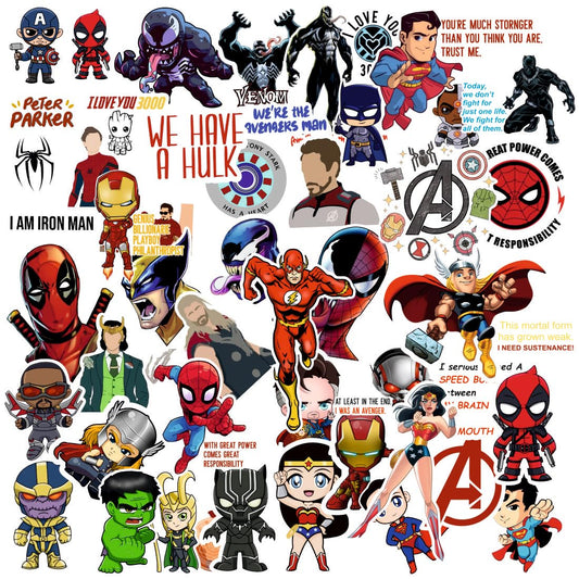 Super Hero Vinyl Waterproof Sticker (pack of 50).