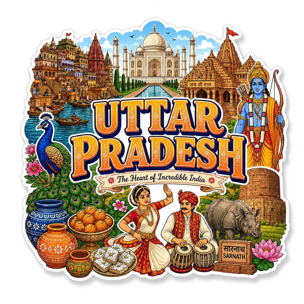 Zesta Uttar Pradesh wooden fridge magnet - image 5