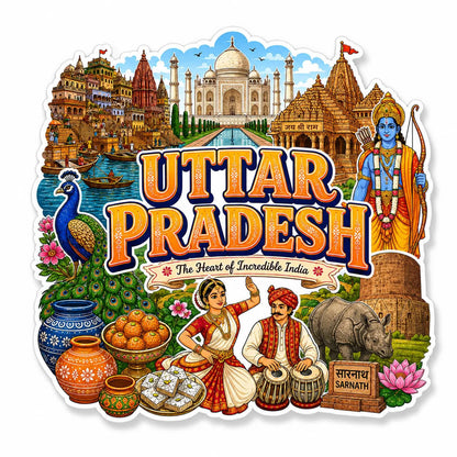 Zesta Uttar Pradesh wooden fridge magnet - image 5