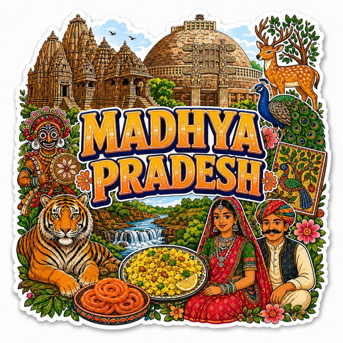 Zesta Madhya Pradesh wooden fridge magnet - image 5