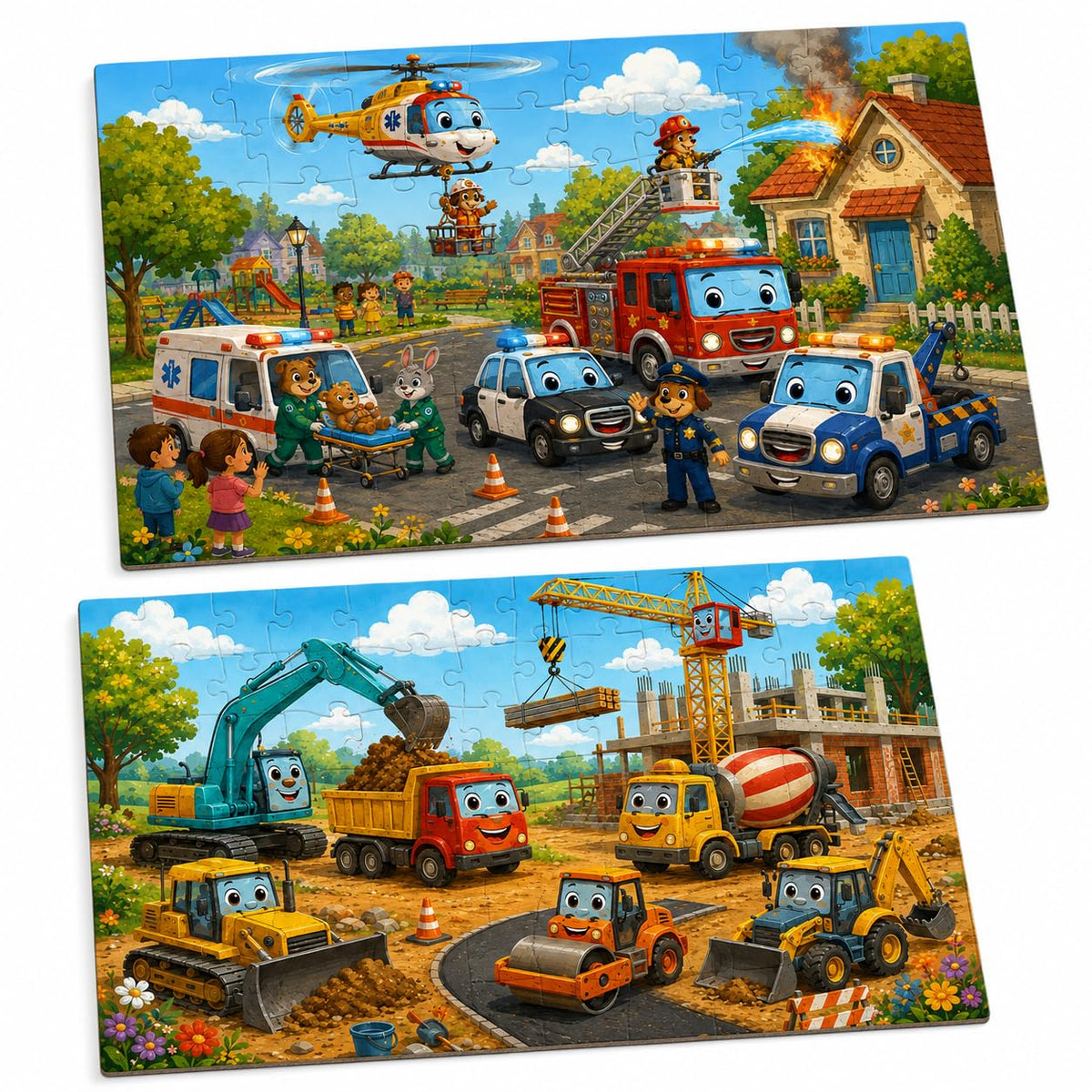 Zesta Construction & Rescue 48-piece wooden jigsaw puzzle - image 1