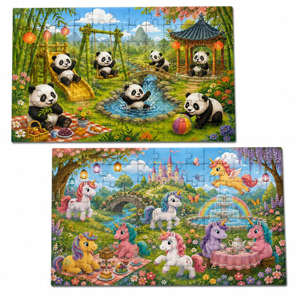 Zesta Unicorn & Panda 48-piece wooden jigsaw puzzle - image 1