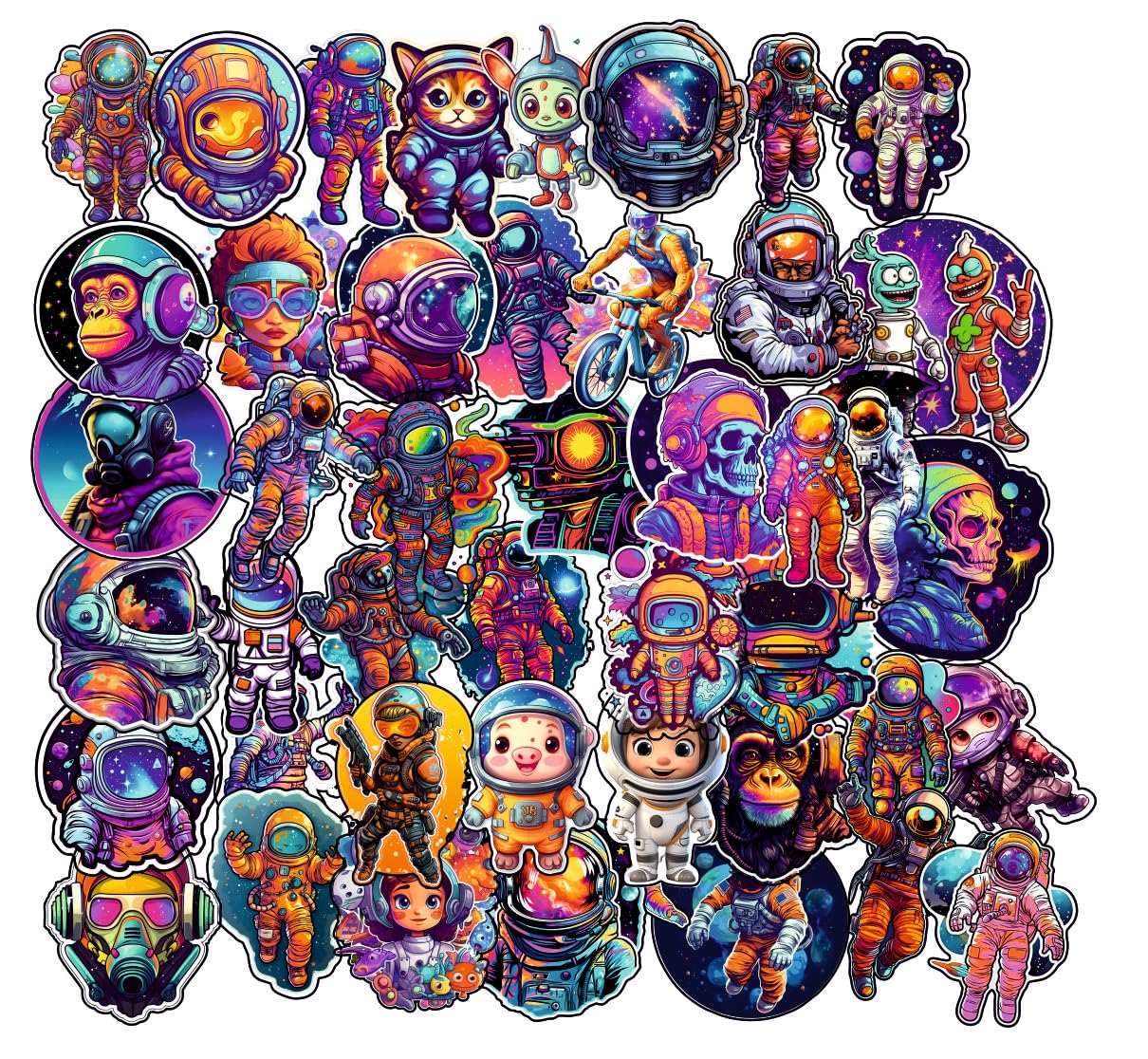 Astronaut Vinyl Waterproof Sticker (pack of 50).