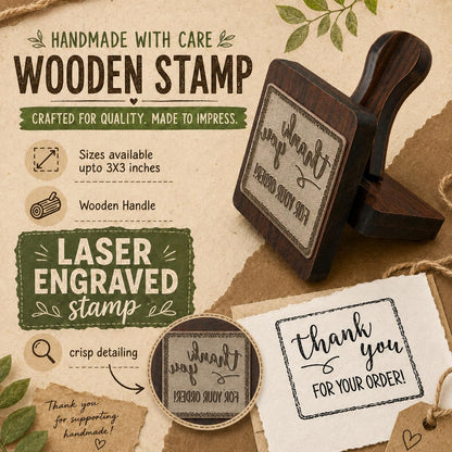 Zesta Thank You for Your Order wooden rubber stamp with black inkpad - image 3