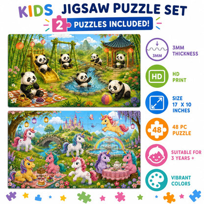 Zesta Unicorn & Panda 48-piece wooden jigsaw puzzle - image 4
