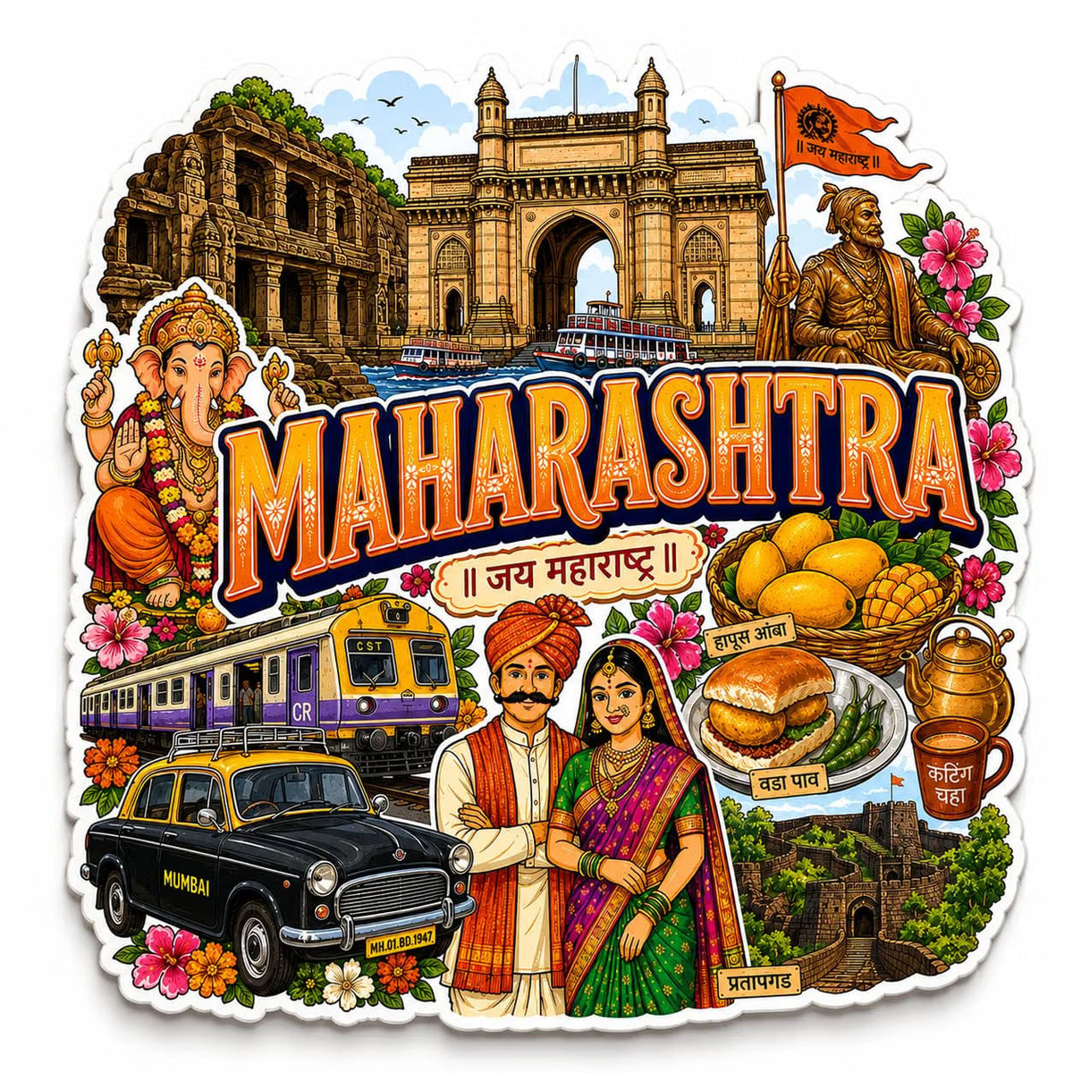 Zesta Maharashtra wooden fridge magnet - image 5