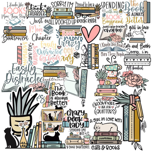 Book Lover Waterproof Sticker (pack of 30).