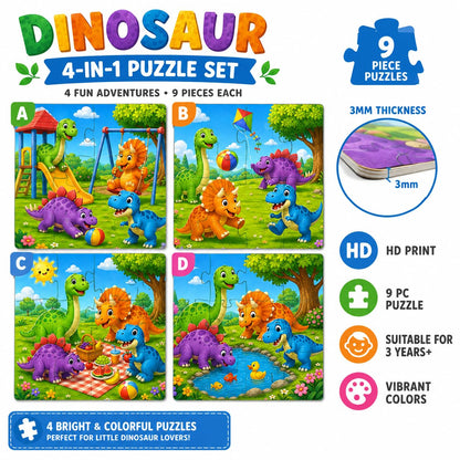 Zesta Dinosaur 9-piece wooden jigsaw puzzle - image 4