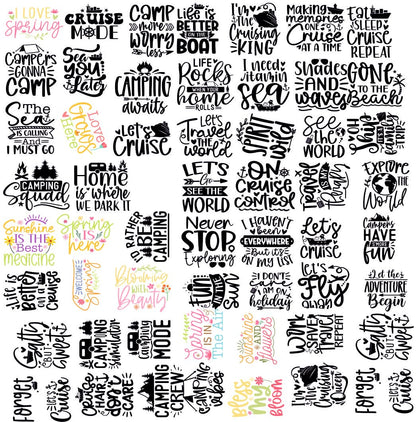 Wanderlust Waterproof Sticker (pack of 54).