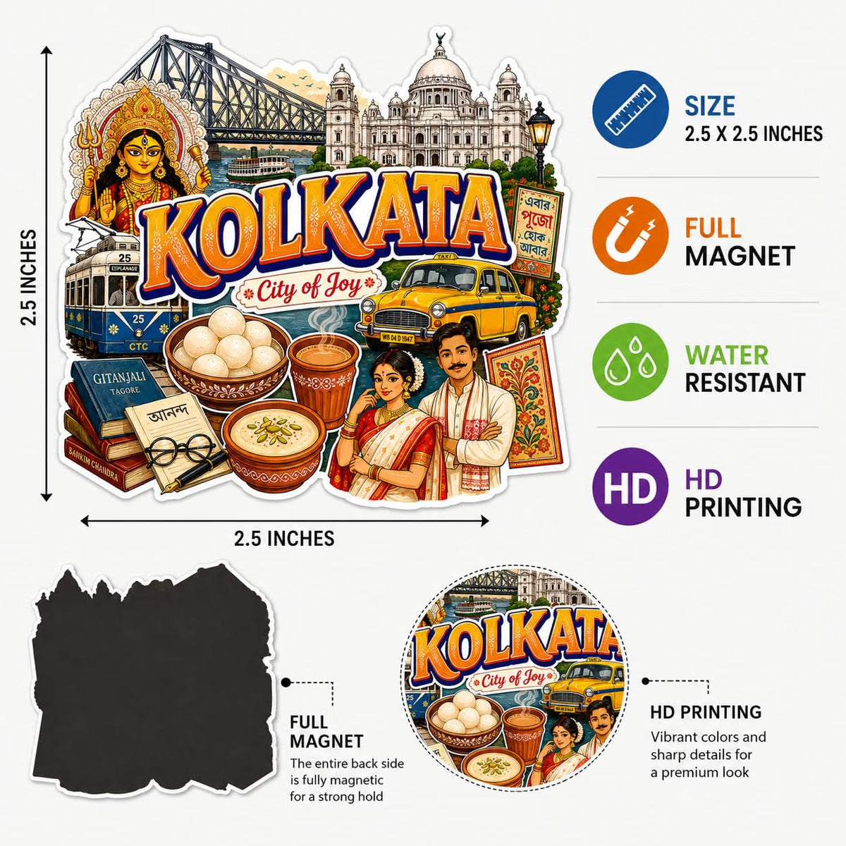 Zesta Kolkata wooden fridge magnet - image 4