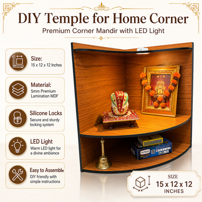 wooden temple for home office pooja size and finish detail