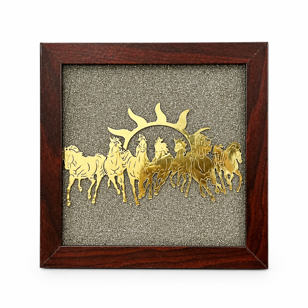 7 horses raw pyrite frame certified close up design detail
