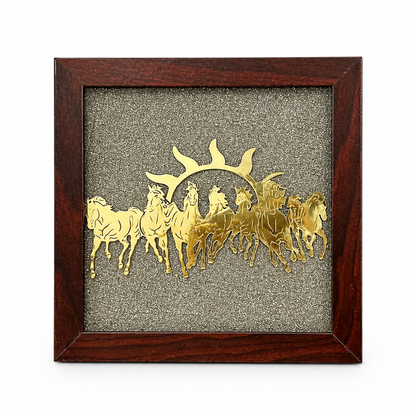 7 horses raw pyrite frame certified close up design detail