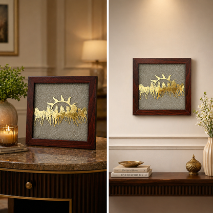 7 horses raw pyrite frame certified home decor styling view