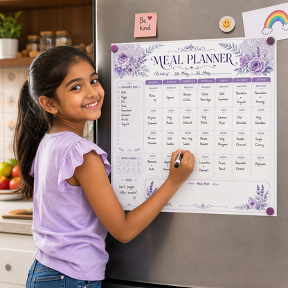 lavendar floral magnetic vinyl magnetic vinyl planner lifestyle use for fridge and office planning