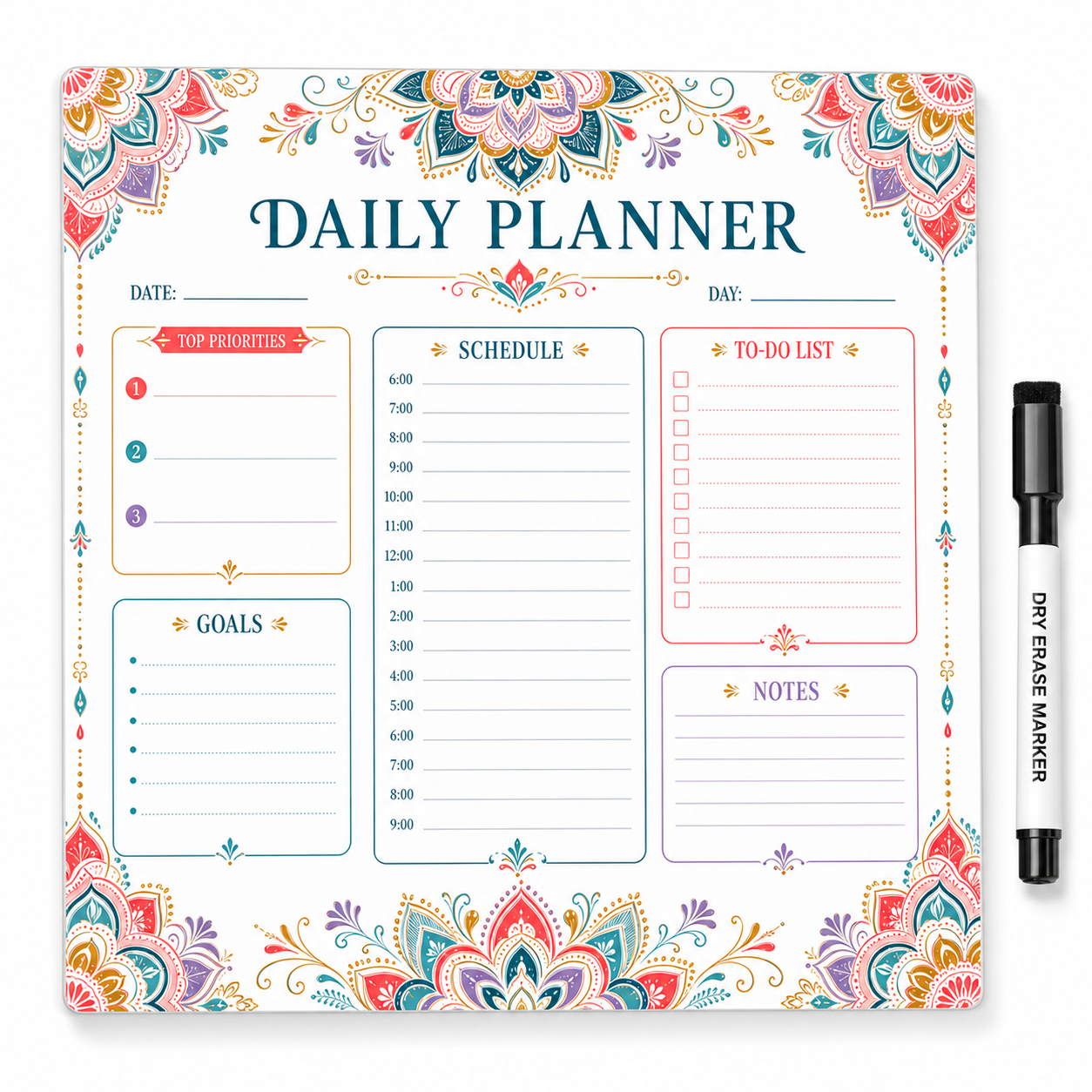 mandala magnetic vinyl magnetic vinyl planner for fridge and office planning