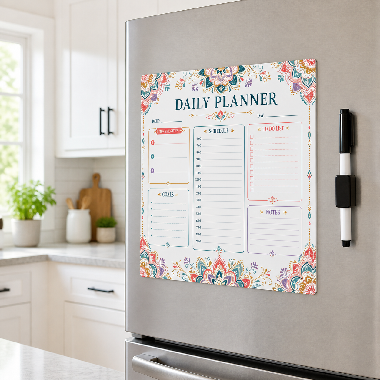 mandala magnetic vinyl magnetic vinyl planner close up design detail