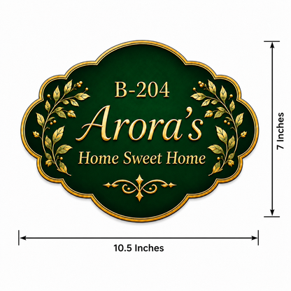 petals custom name plate for home feature and material detail