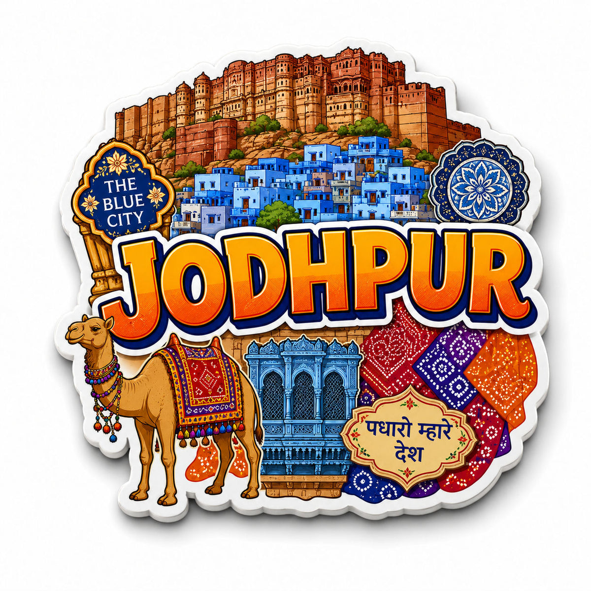 Zesta Jodhpur wooden fridge magnet - image 1