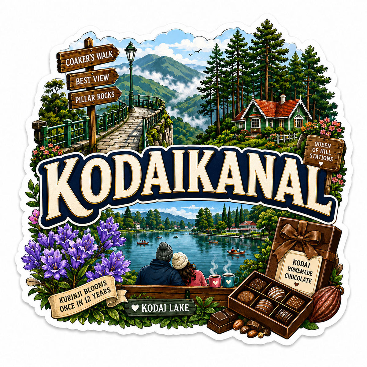 Zesta Kodaikanal wooden fridge magnet - image 1