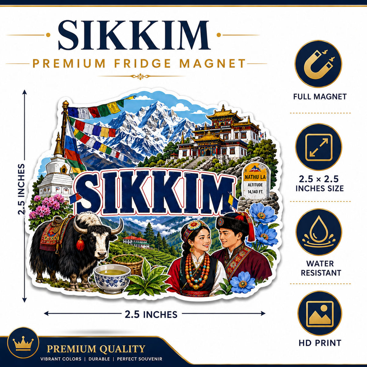 Zesta Sikkim wooden fridge magnet - image 5
