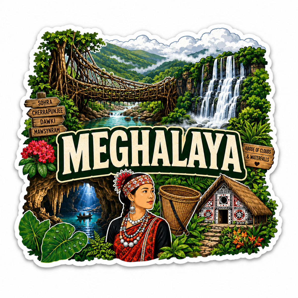 Zesta Meghalaya wooden fridge magnet - image 1
