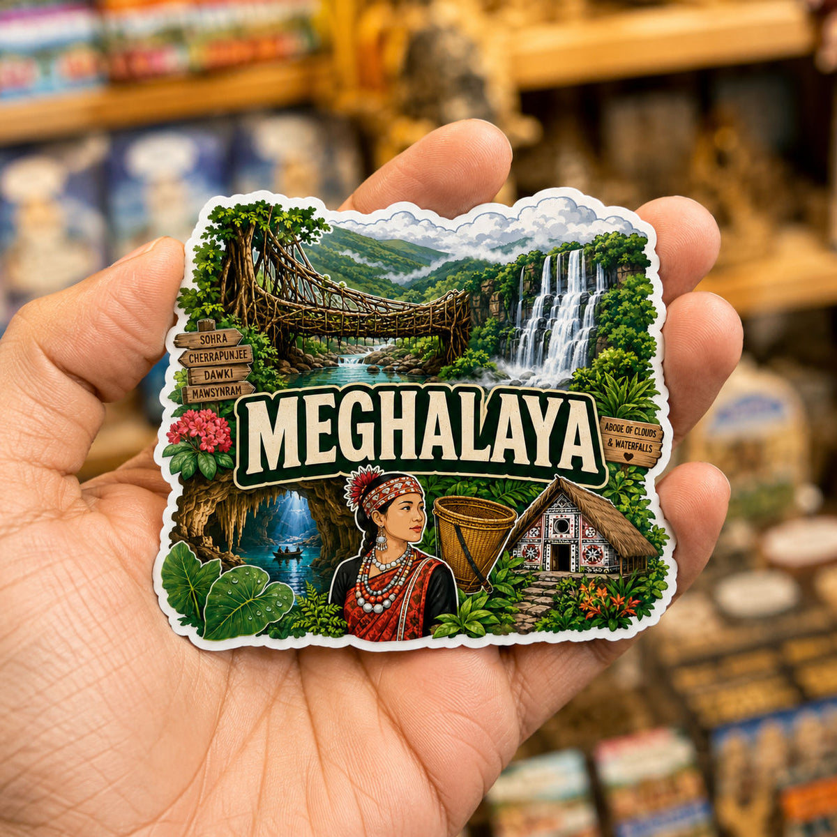 Zesta Meghalaya wooden fridge magnet - image 4