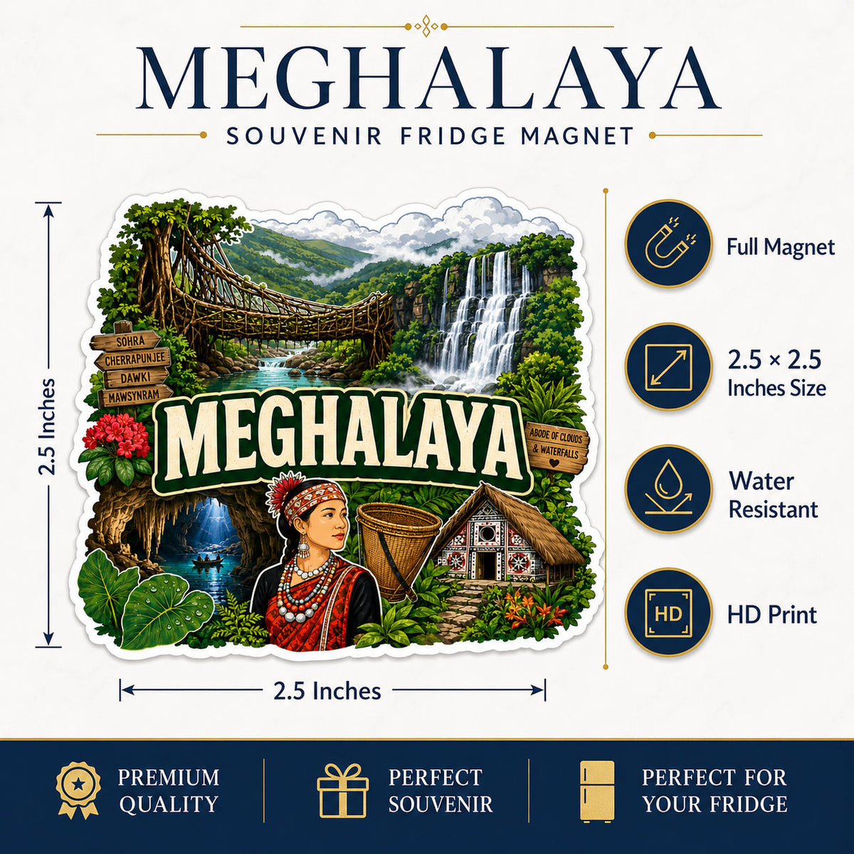 Zesta Meghalaya wooden fridge magnet - image 5